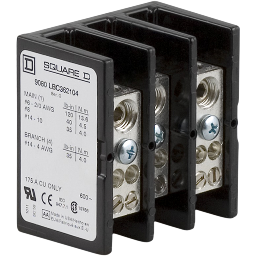 Square D 9080 Power Distribution Blocks - 9080LBC362104