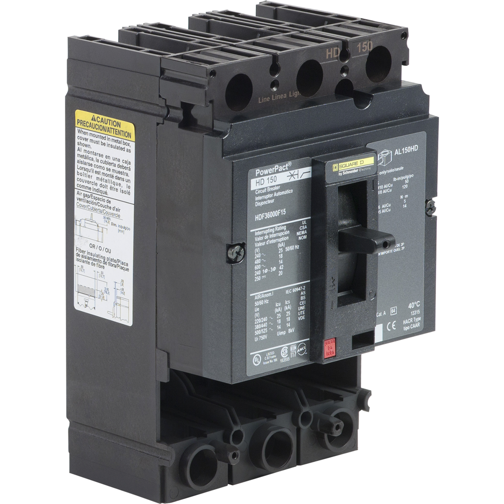 PowerPact H-Frame Molded Case Circuit Breakers Unit Mount - HDF36000F15