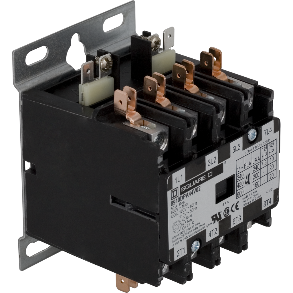 Square D 8910DPA44V02 110/120 VAC 40 Amp 4Pole 4NO NEMA 1 Non