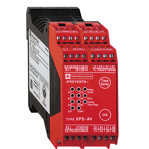 Product image for Square D XPSAV11113P 24 VDC 3NO 11-LED Display Safety Relay Module