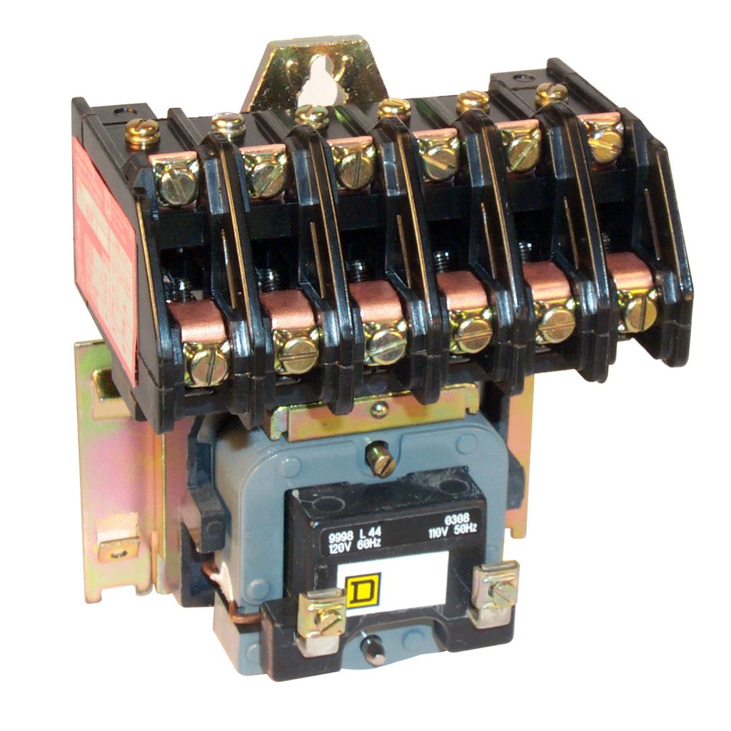 Product image for Square D 8903LO60V01 24 VAC 30 Amp 6-Pole 6NO Open Type Electrically Held Lighting Contactor