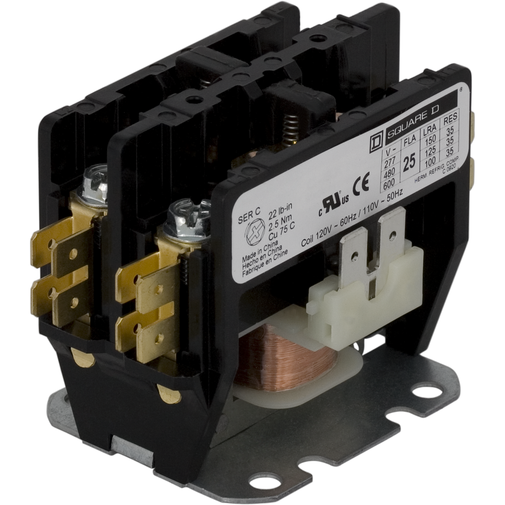 SQUARE D 8910DPA73V02 120VAC Non-Reversing Definite Purpose Contactor 3P 75A
