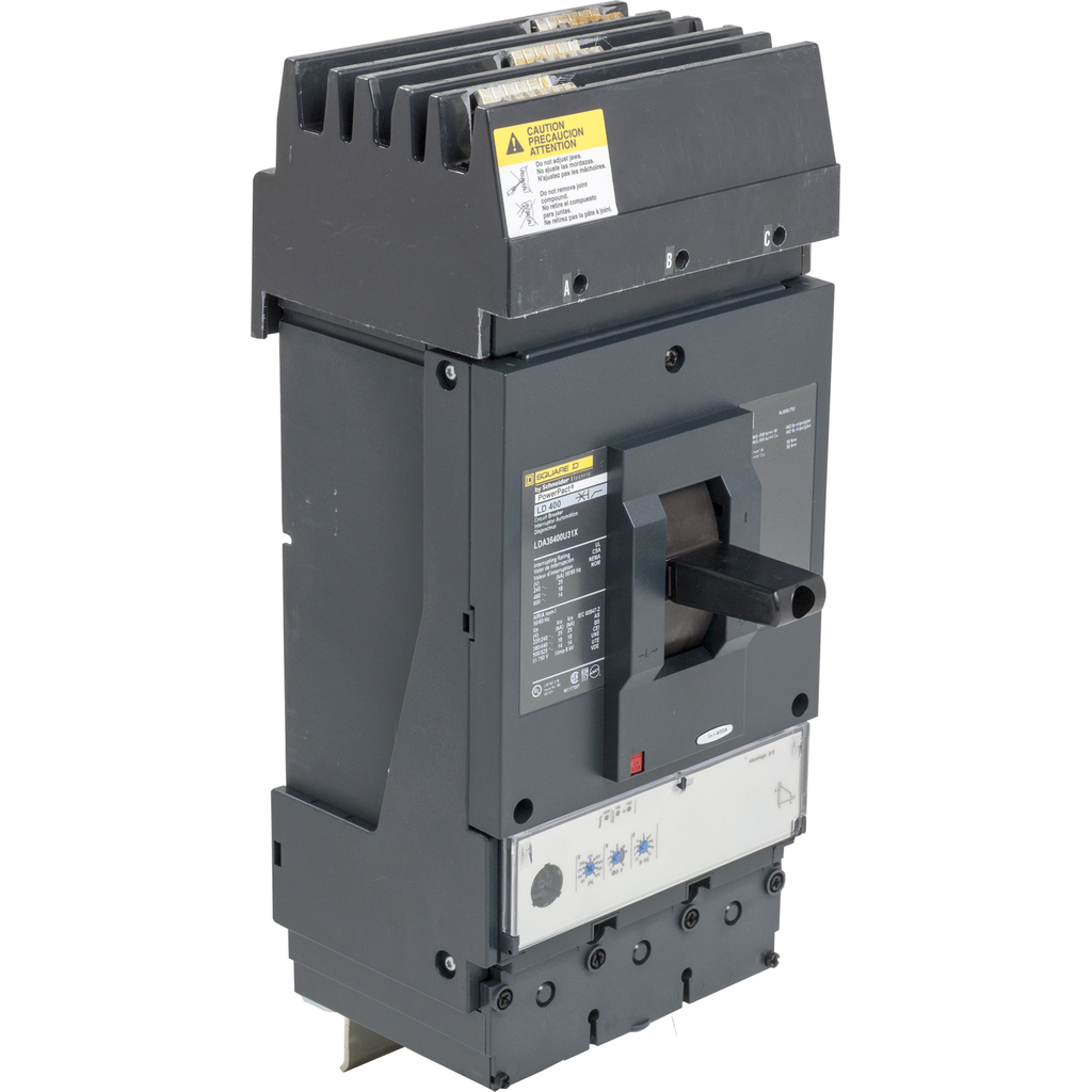 Product image for Square D LDA36400U31X 600 Volt 400 Amp Molded Case Circuit Breaker