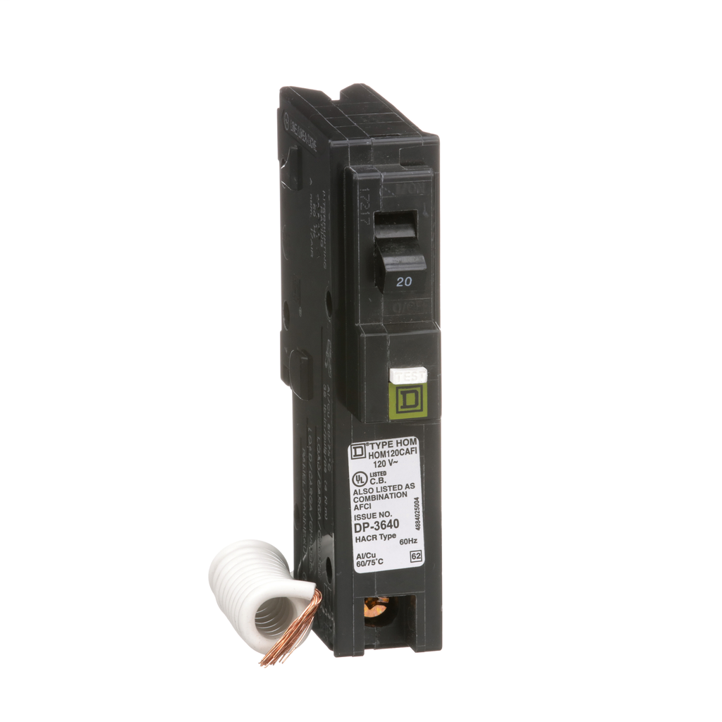 Square D HOM120CAFI 120 Volt 20 Amp Miniature Circuit Breaker | Capital
