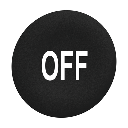 Black plain cap OFF for flush mounted push button