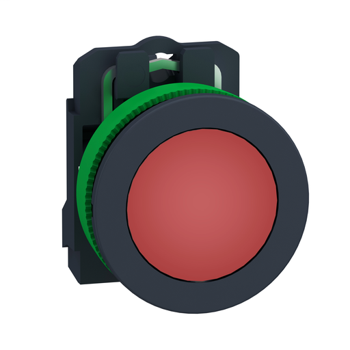 Pilot light flush mounted, plastic, red, Ø30, plain lens with integral LED, 24 V AC/DC