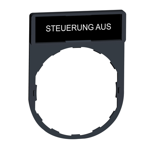 Legend holder 30 x 40 mm with legend 8 x 27 mm with marking STEUERNUNG AUS