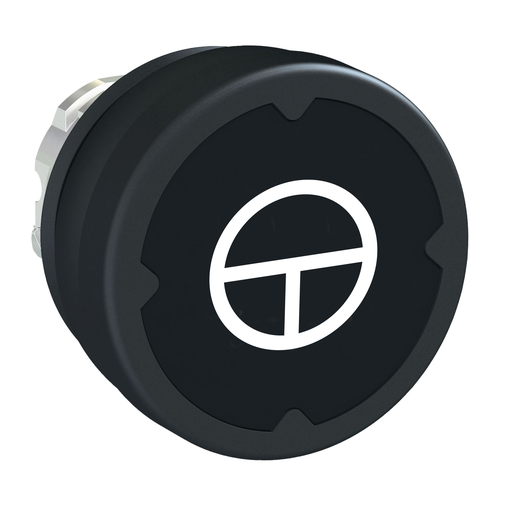 Pushbutton head for harsh environment – black – with marking