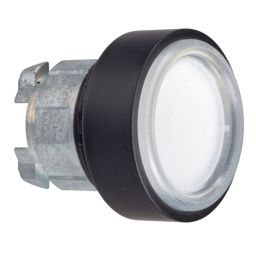 White flush pushbutton head Ø22 spring return unmarked