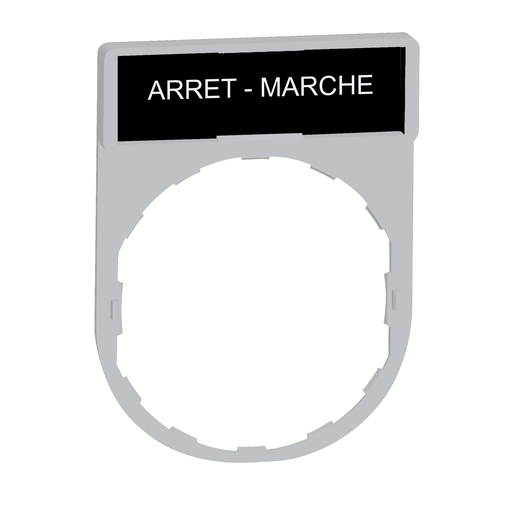 Legend holder with arret-marche marking color plated white