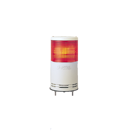 Monolithic tower light, red, 100mm, base mounting, steady or flashing, with buzzer 60…85 dB, IP54, 100…240 V AC