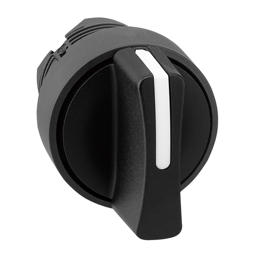 Black selector switch head Ø22 3-position spring return