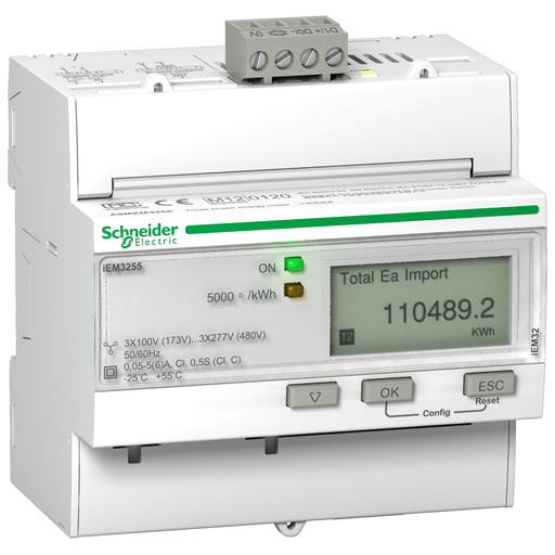 IEM3255 energy meter – CT – Modbus – 1 digital I – 1 digital O – multi-tariff – MID