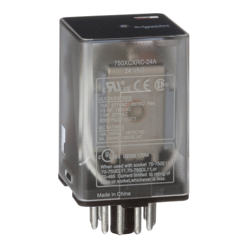 Power relay, Legacy, 15A, SPDT, 12 VAC, clear cover