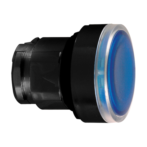 Blue flush illuminated pushbutton head Ø22 push-push for integral LED