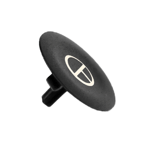 Black cap marked T for circular pushbutton Ø22