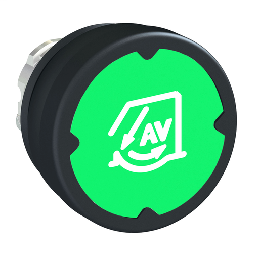 Pushbutton head for harsh environment – green – with marking