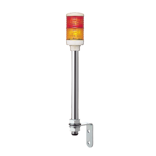 Monolithic tower light, red-orange, 60mm, tube mounting, steady, without buzzer, IP23, 24 V AC DC