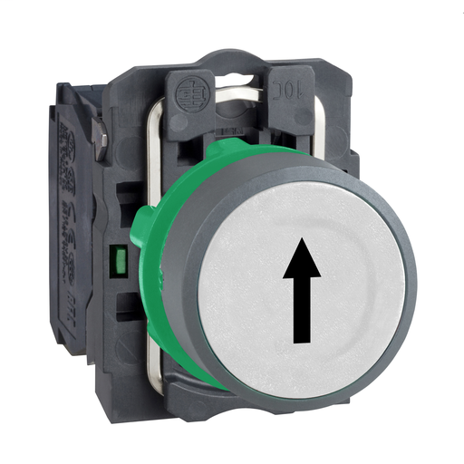 Red flush pushbutton white marked stop 1NC screw c cp grey
