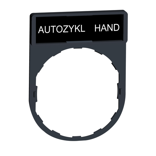 Legend holder 30 x 40 mm with legend 8 x 27 mm with marking AUTOZYKL-HAND
