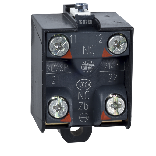 Limit switch contact block – 2NC – snap action, simultaneous