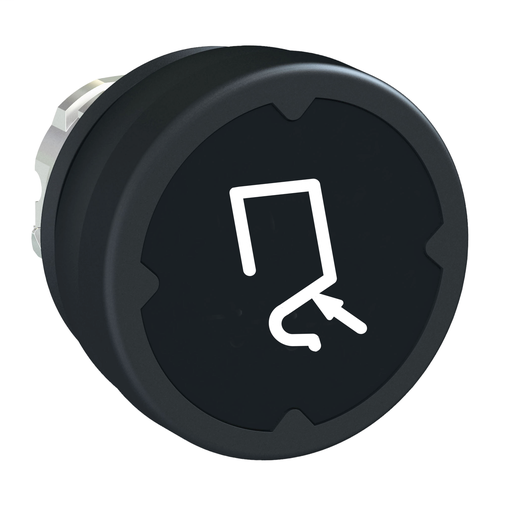 Pushbutton head for harsh environment – black – with marking-legend rotated 90°