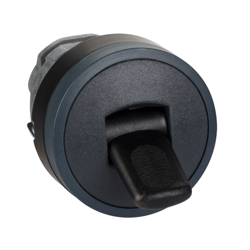 Black selector switch head Ø22 2-position stay put