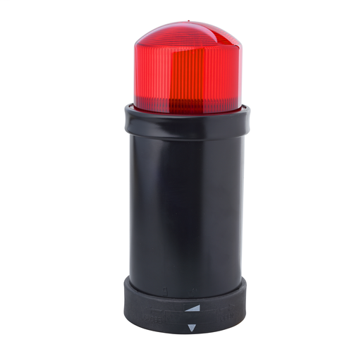 Illuminated unit for modular tower lights, plastic, red, Ø70, integral “flash” discharge tube, 10 joule, 120 V AC