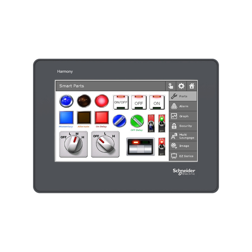 4.3″ wide screen touch panel, RS-232 terminal block