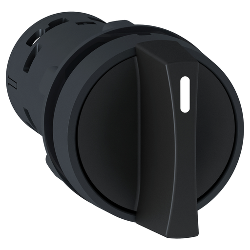 Monolithic selector switch, plastic, black, Ø22, stay put, 2 positions, stay put, 1 NO + 1 NC