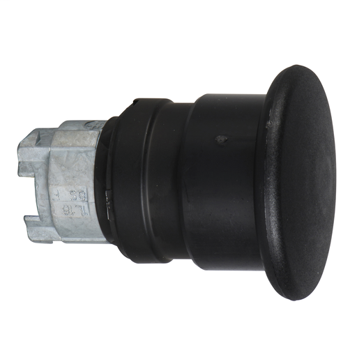 Black Ø40 mushroom pushbutton head Ø22 spring return
