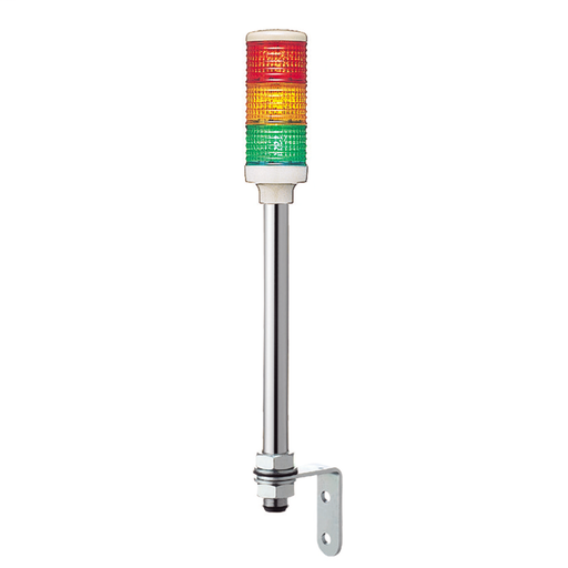 Monolithic tower light, red-orange-green, 60mm, tube mounting, steady, without buzzer, IP23, 24 V AC DC