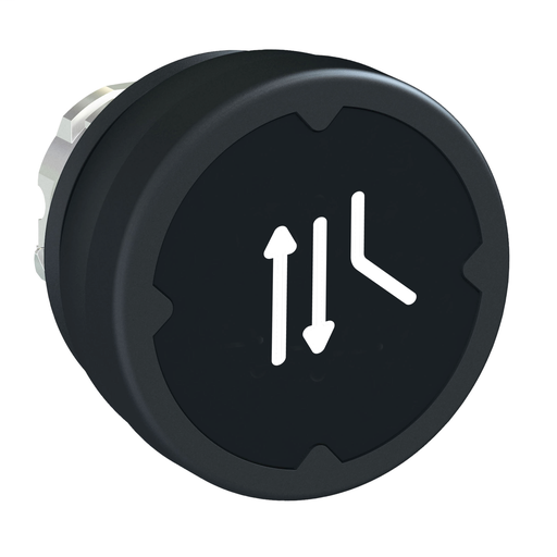 Pushbutton head for harsh environment – black – with marking-legend rotated 90°