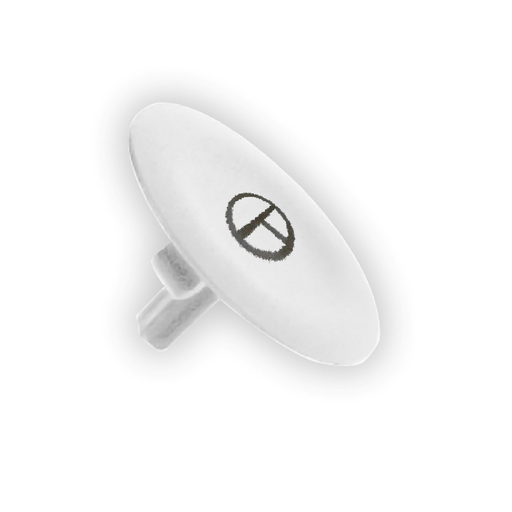 White cap marked T for circular pushbutton Ø22