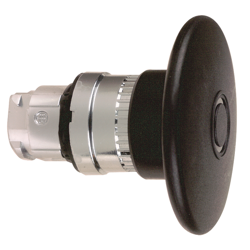 Black Ø60 mushroom pushbutton head Ø22 latching push-pull
