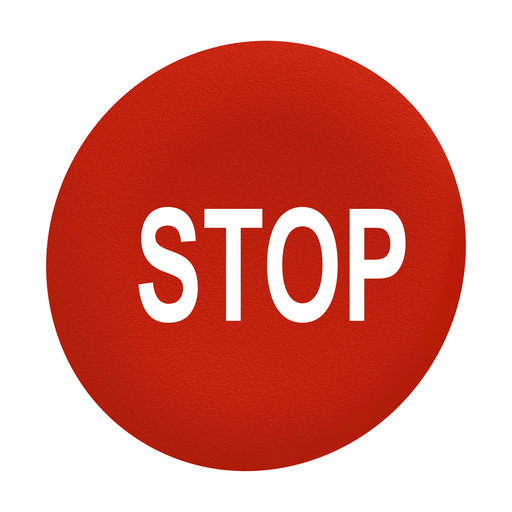 Red plain cap S to P for flush mounted push button