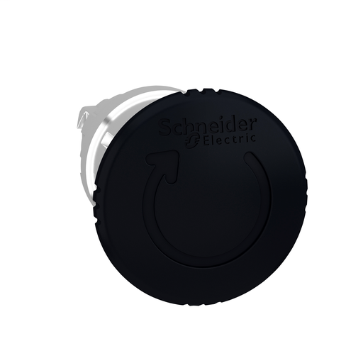 Black Ø40 mushroom pushbutton head Ø22 latching turn release