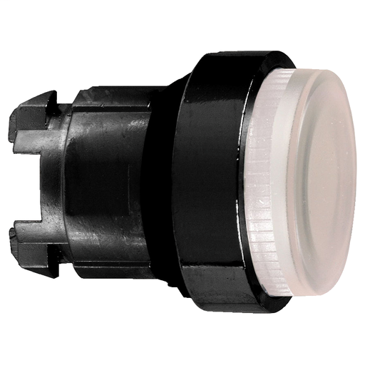 White projecting illuminated pushbutton head Ø22 spring return for integral LED