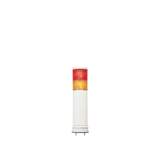 Monolithic tower light, red-orange, 60mm, base mounting, steady or flashing, with buzzer 70…85 dB, IP54, 100…240 V AC