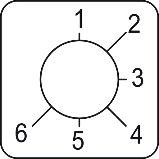Legend for cam switch 1 to 6 – 45 x 45 mm