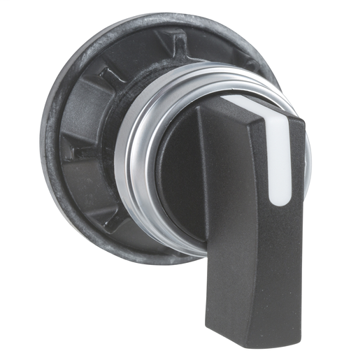 Operating head with bezel Ø 29 mm, plastic with metallic finish – black handle