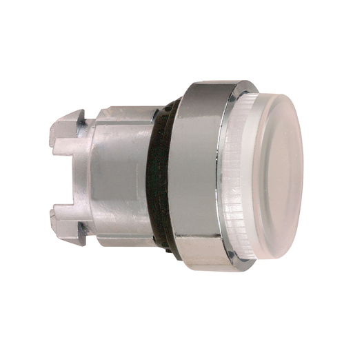 White projecting illuminated pushbutton head Ø22 spring return for BA9s bulb