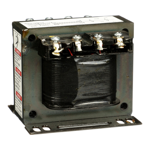 Transformer, Type T, industrial control, 100 VA, 208 VAC primary / 24 VDC secondary, 1 phase, 50/60 Hz, 55 °C rise