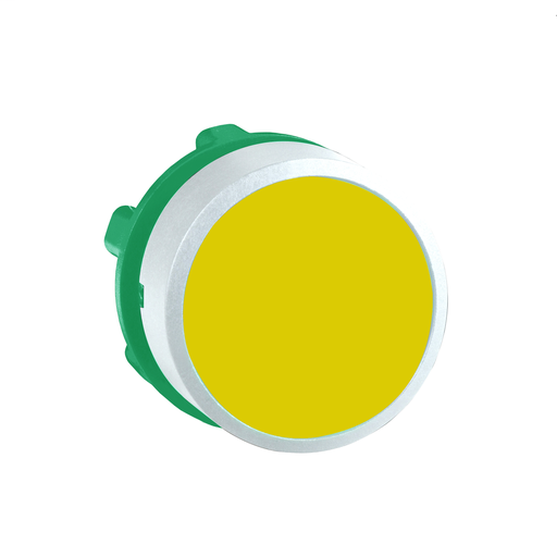 Yellow flush pushbutton head colour plated white