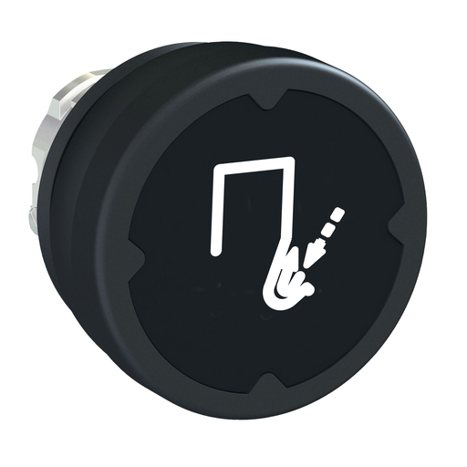 Pushbutton head for harsh environment – black – with marking-legend rotated 90°