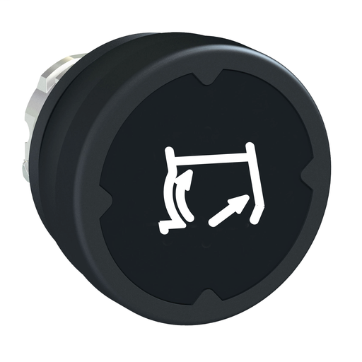 Pushbutton head for harsh environment – black – with marking-legend rotated 90°