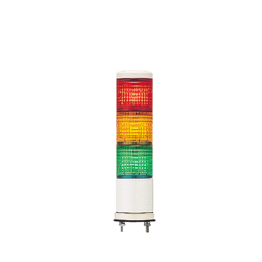 Monolithic tower light, red-orange-green, 60mm, base mounting, steady, without buzzer, IP54, 24 V AC DC