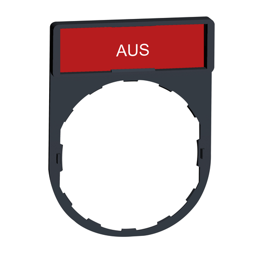 Legend holder 30 x 40 mm with legend 8 x 27 mm with marking AUS