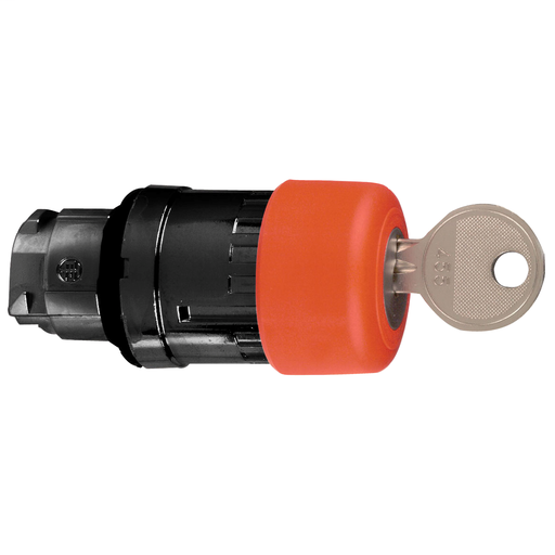Red Ø30 Emergency stop, switching off head Ø22 trigger and latching key release