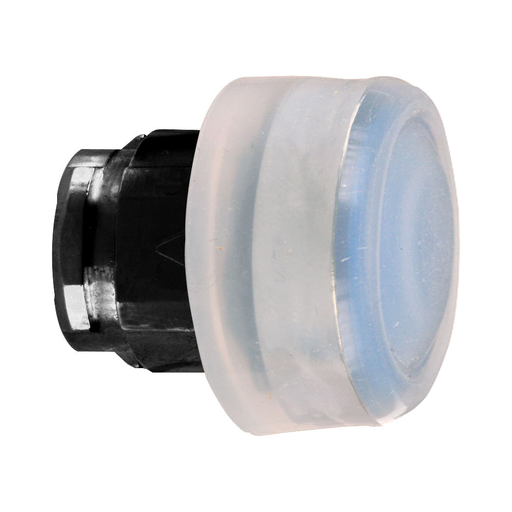 Blue flush pushbutton head Ø22 spring return unmarked